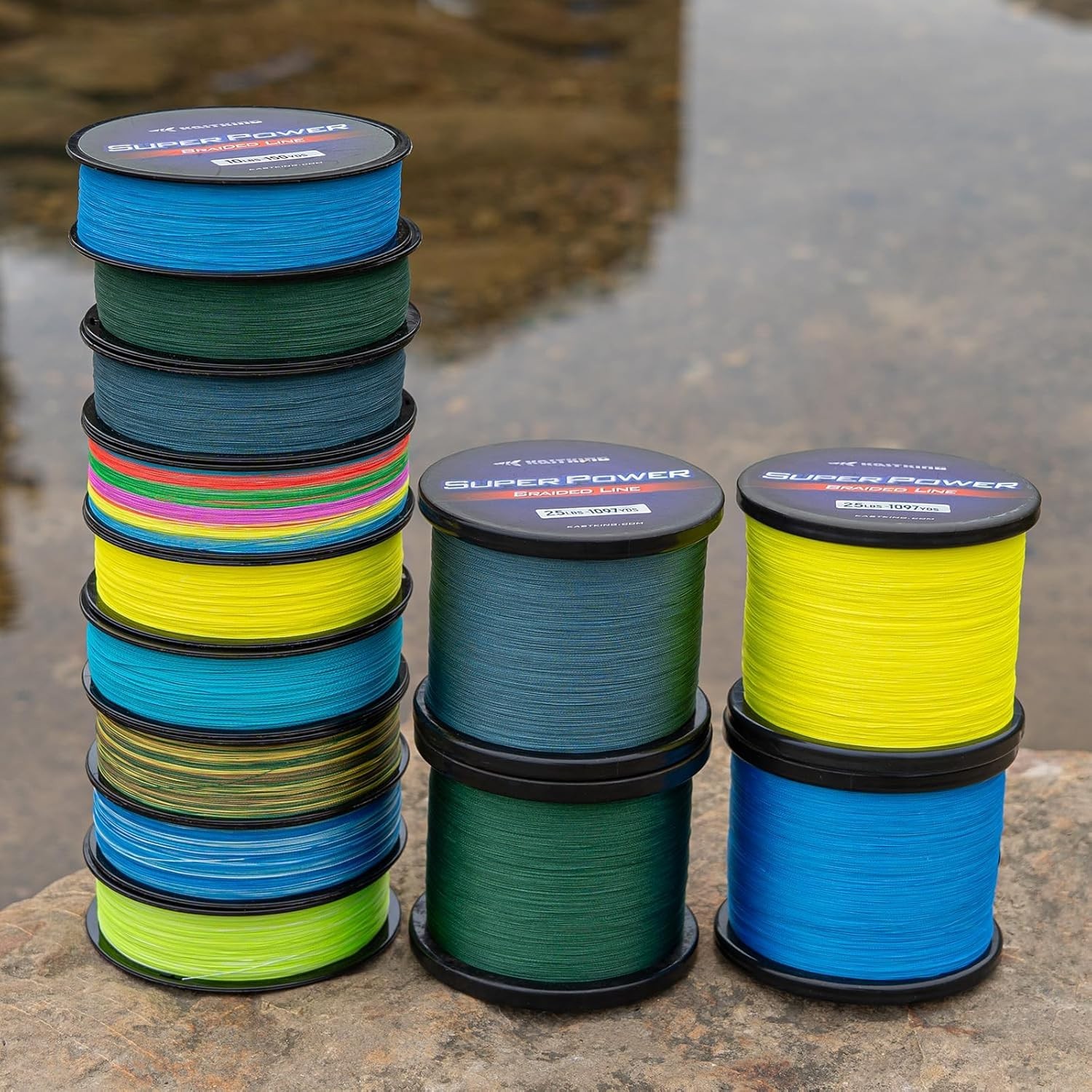 50lb Braided Fishing Line – 1097 Yards, High Sensitivity & Low-Vis Gray
