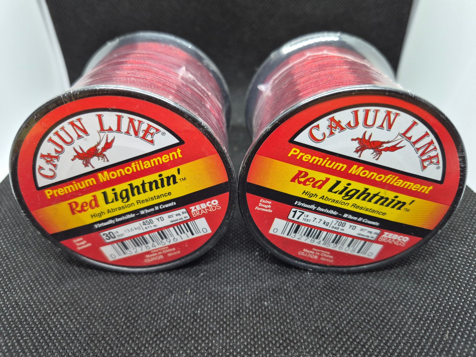 Red Lightnin’ Cajun Fishing Line – 2 Spools – 17 lb & 30 lb Monofilament – NEW