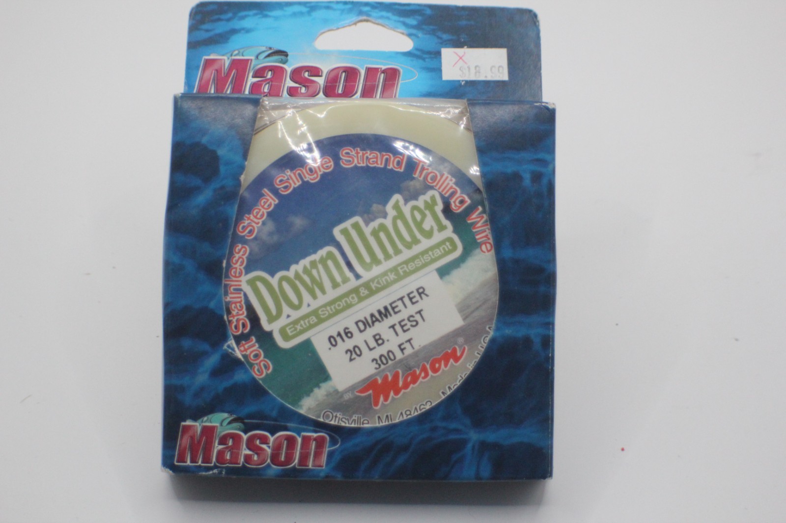 MASON DOWN UNDER SINGLE STRAND STAINLESS STEEL 20LB TEST 300 FT TROLLING WIRE