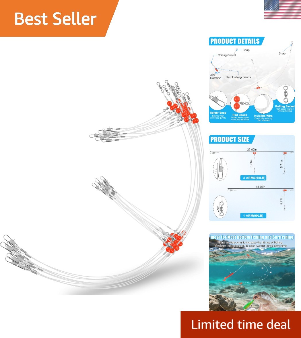 Durable Monofilament Saltwater Fishing Rigs | 12 Quality Leaders for All Species