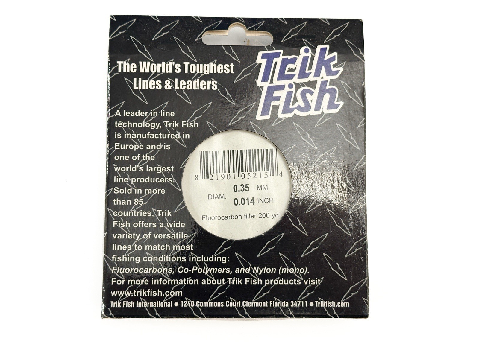 NEW Trik Fish Fluorocarbon 15lb test 200yds (.35mm .014in) 2 Pack 400yds Total