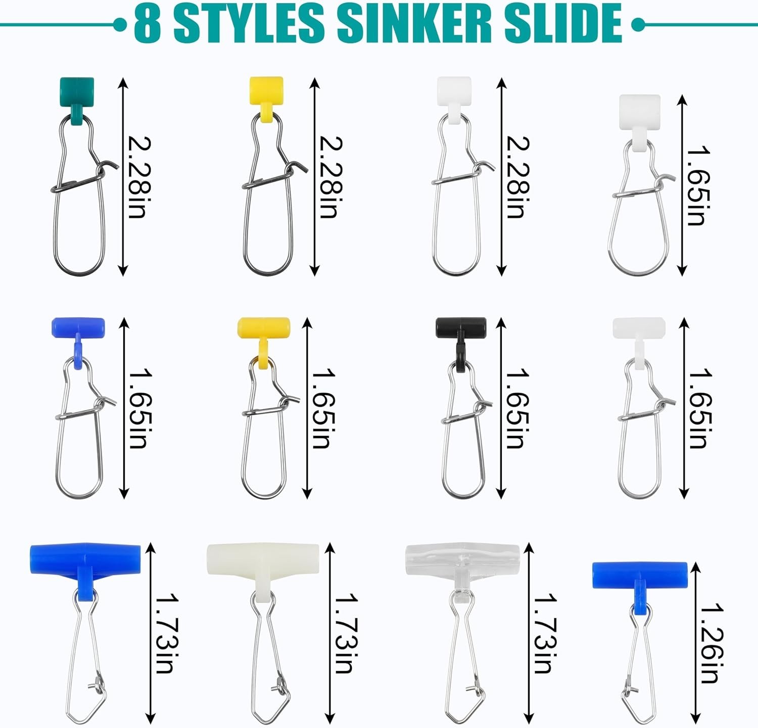 High Strength Sinker Slider Connectors for Saltwater and Freshwater – 10/60pcs