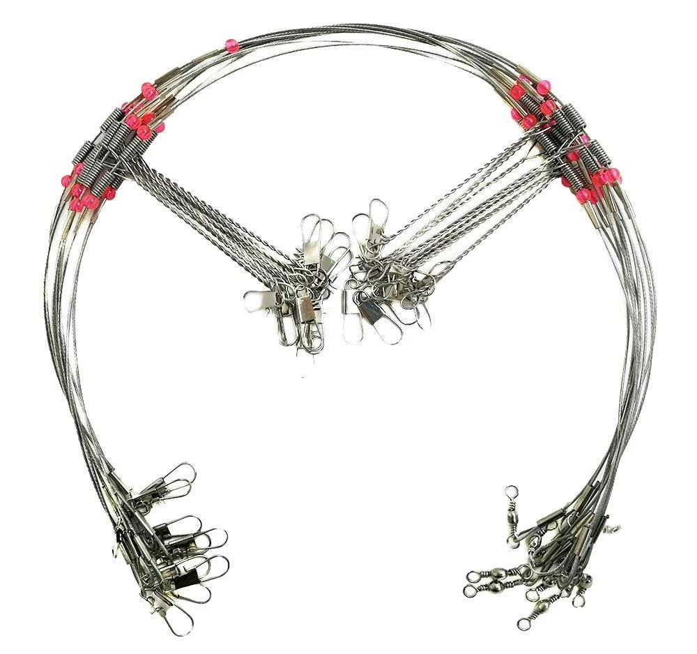 Fishing Wire Leaders for Bottom Rigs 10pcs Saltwater HiLow Rig Leaders with S…