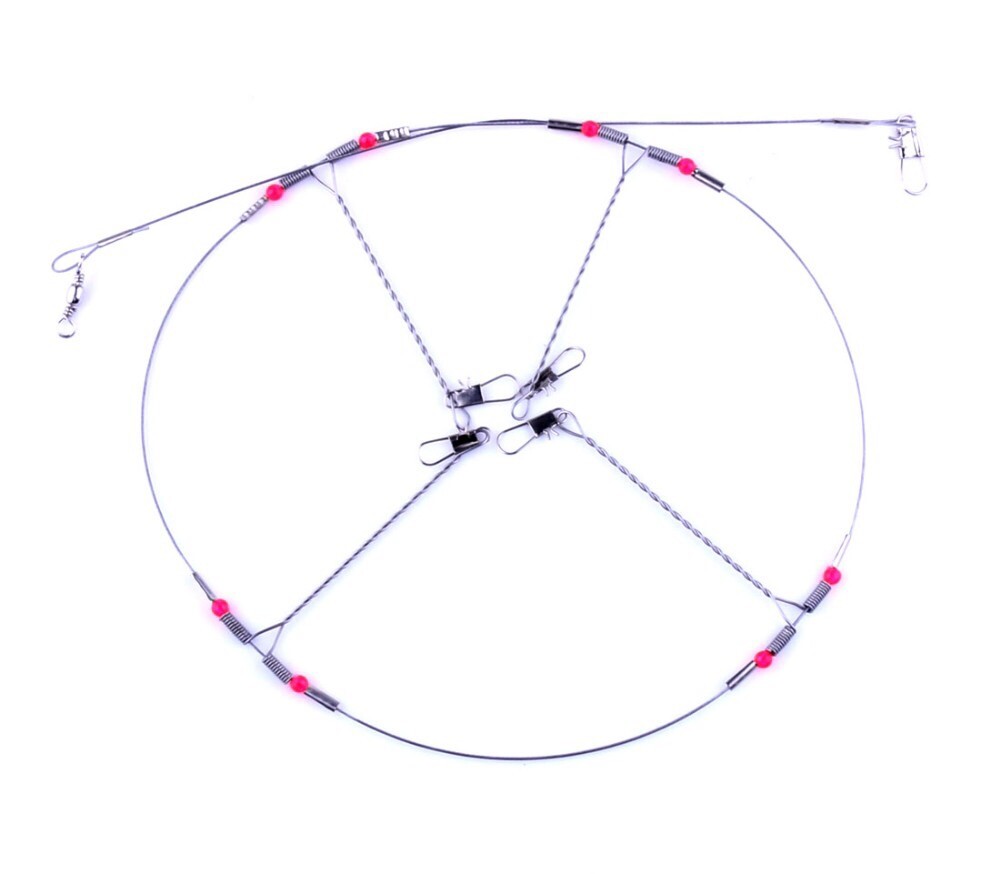 10/20pk Top Bottom Rig Stainless Steel Wire Trace Leader w/ Snap Swivel:1-5 arms