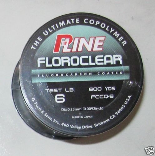 pline clear fluorocarbon line 6lb 600 yd NEW p line