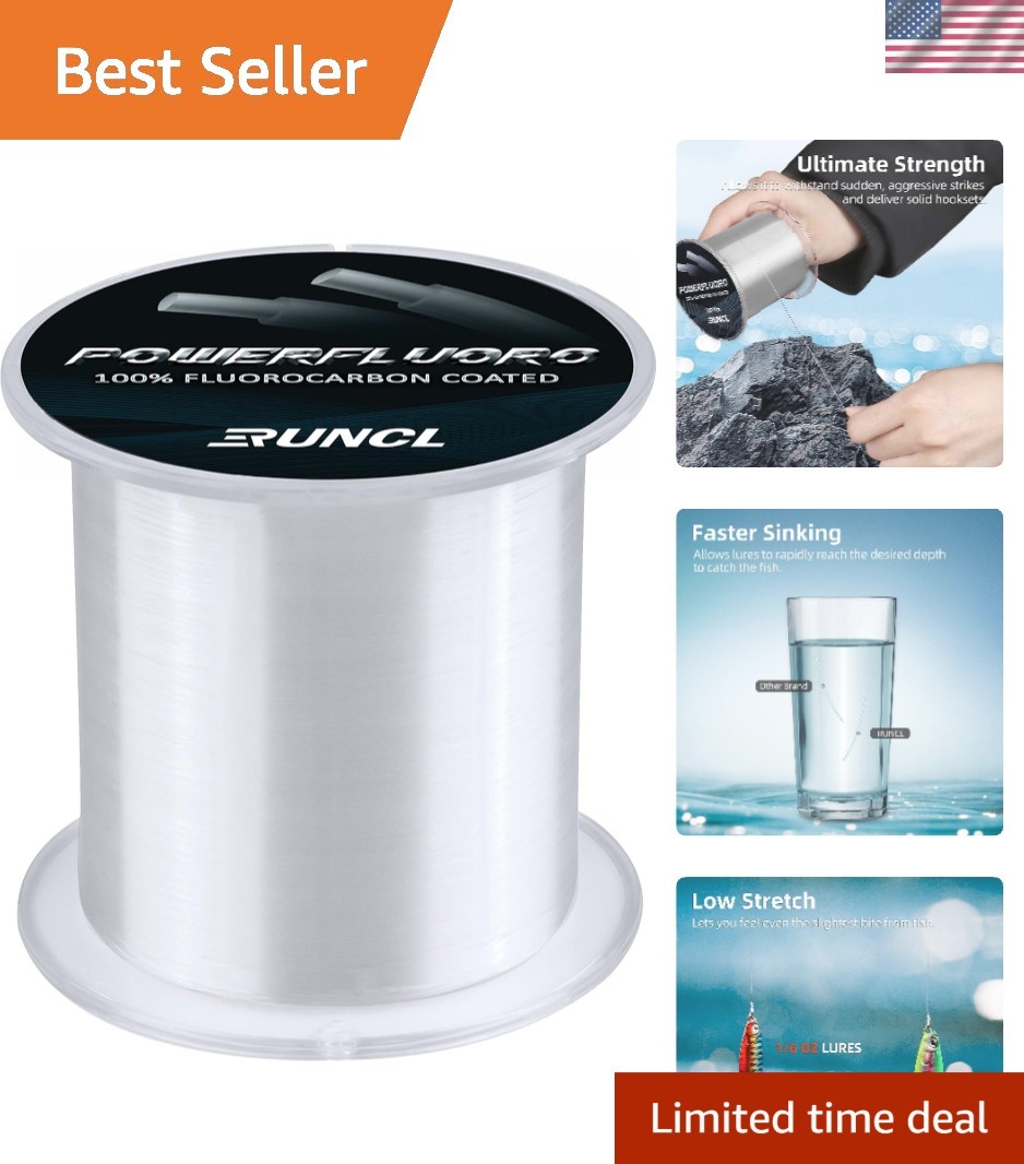 Fluorocarbon Fishing Line – Extra Sensitive, Faster Sinking, 5-32lb Strength