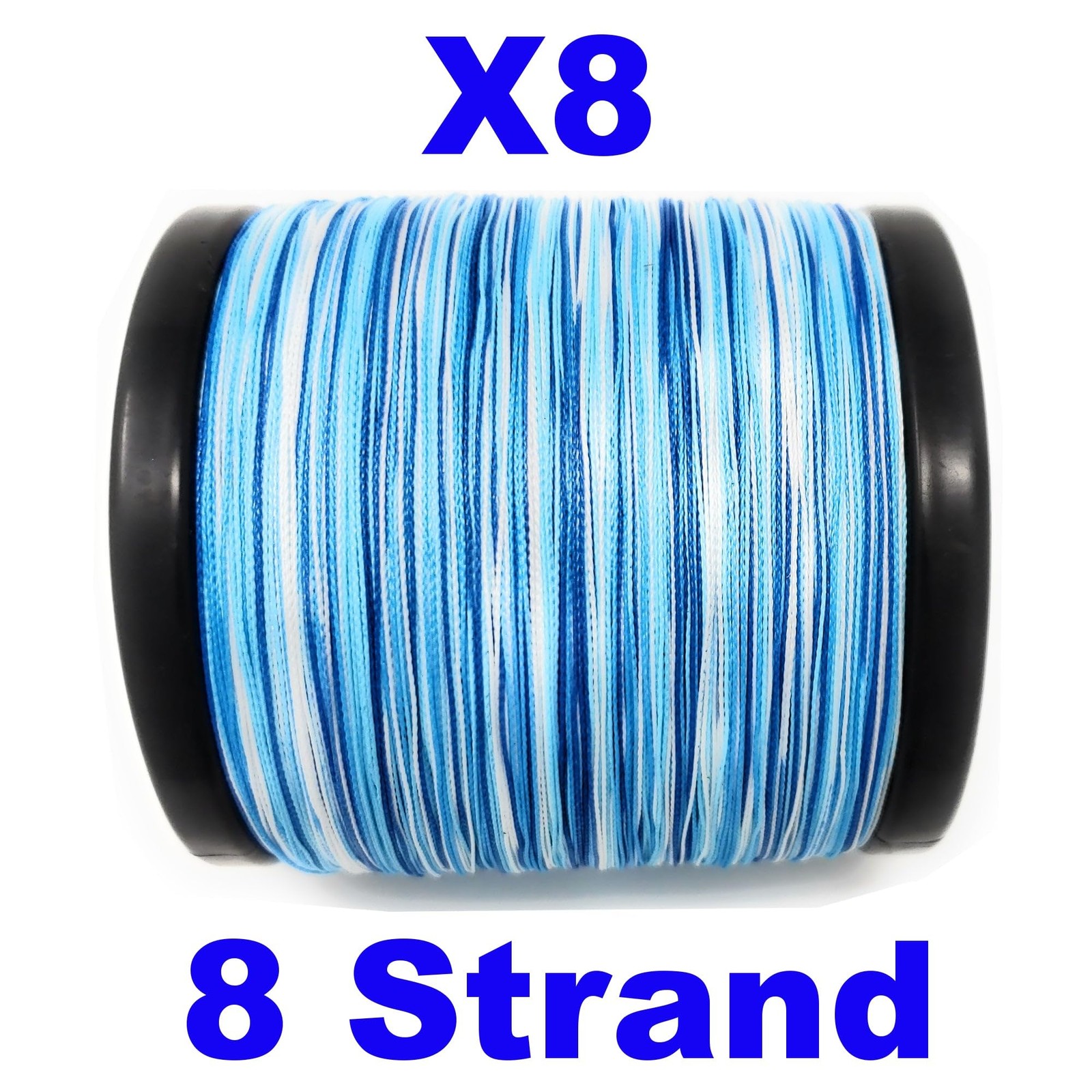 Reaction Tackle Braided Fishing Line 8 Strand Blue Camo 20LB 150yd