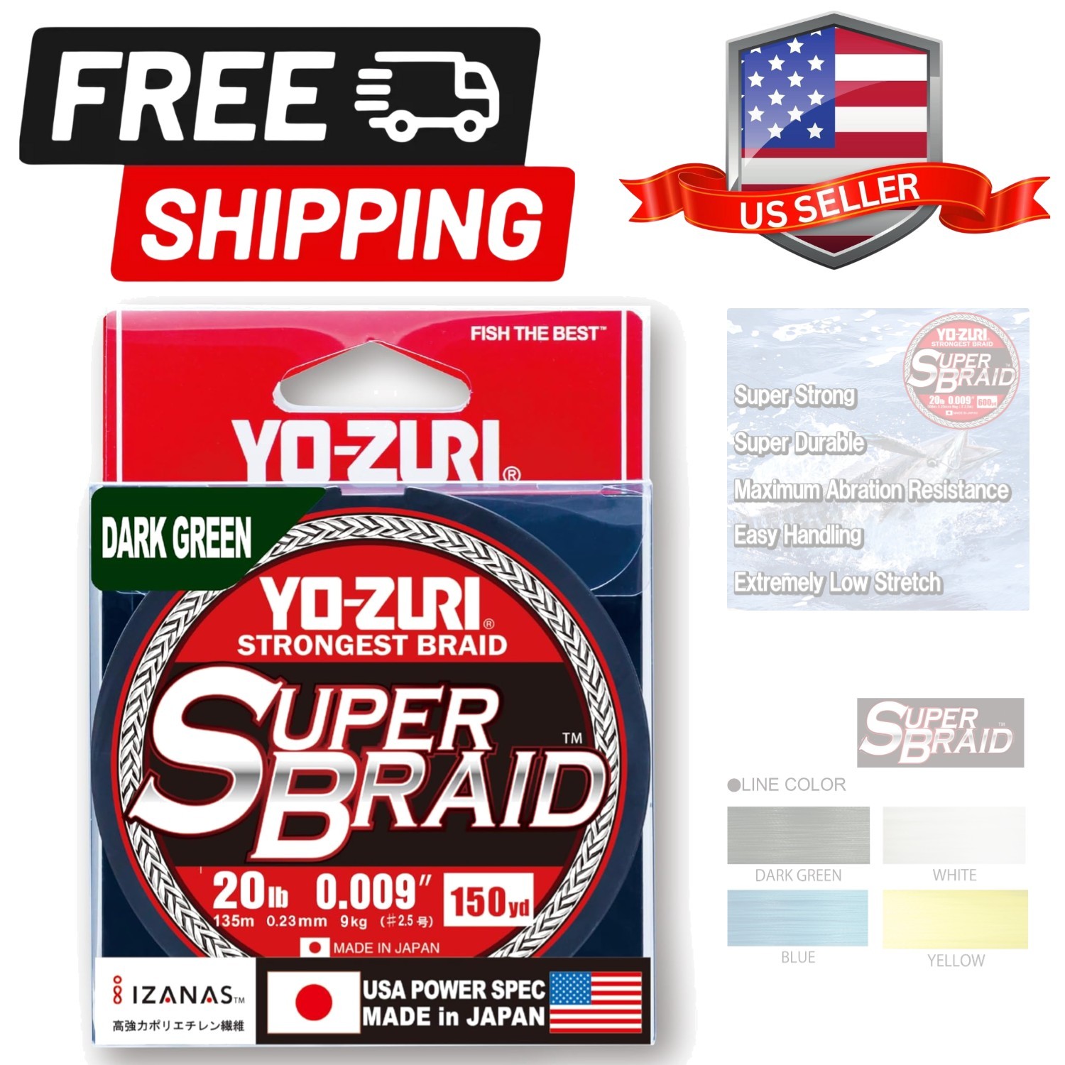 SuperBraid Dark Green 150 Yards Superbraid Fishing Line