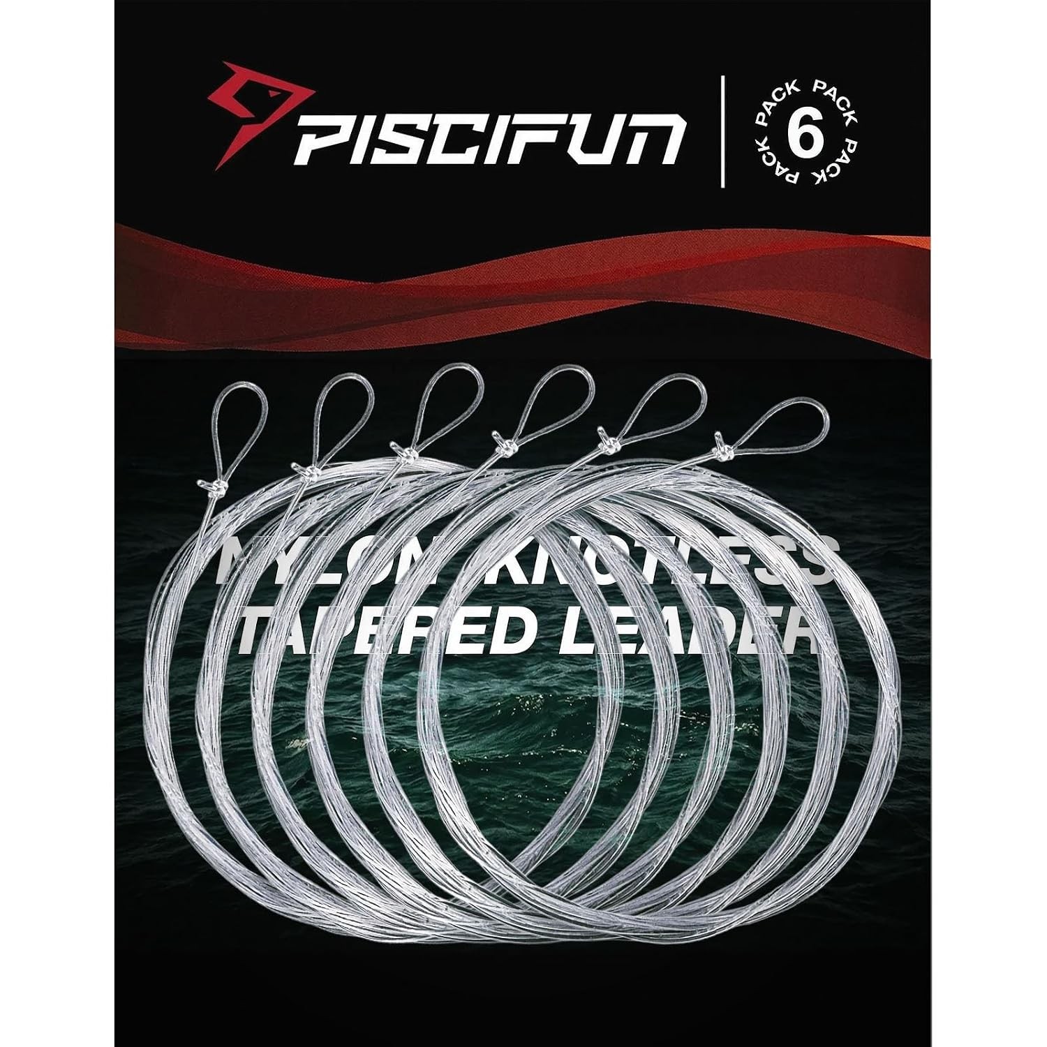 Fly Fishing Leader Tapered Clear Nylon 9ft 5x-3.7lb Pre Tied Loop Piscifun