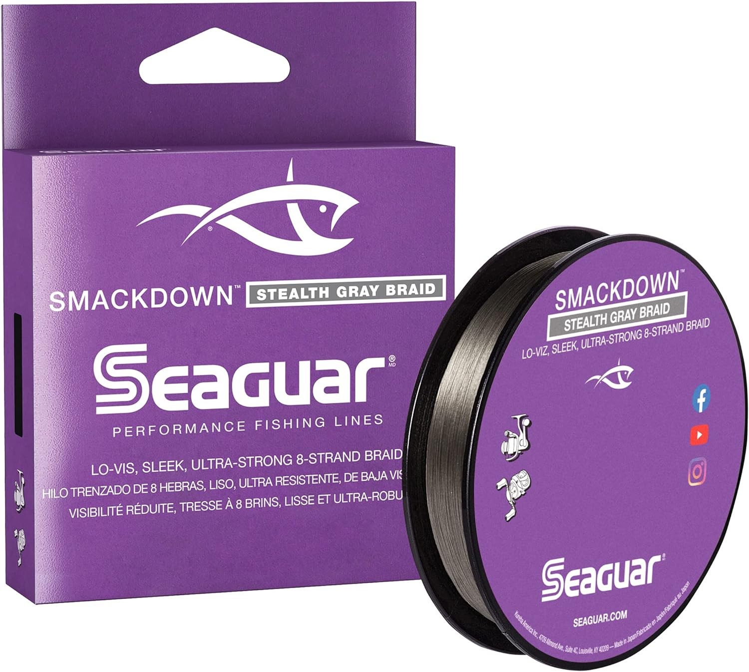 Seaguar Smackdown Low Visibility Braided Fishing Line, Stealth Gray, Multiple Si
