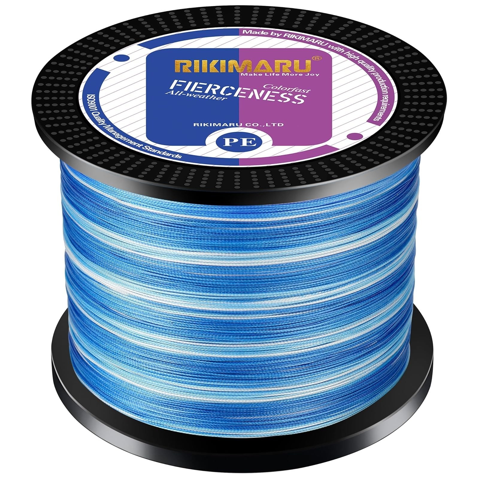 RIKIMARU Braided Fishing Line 327 Yds 65LB Zero Stretch Abrasion Resistant