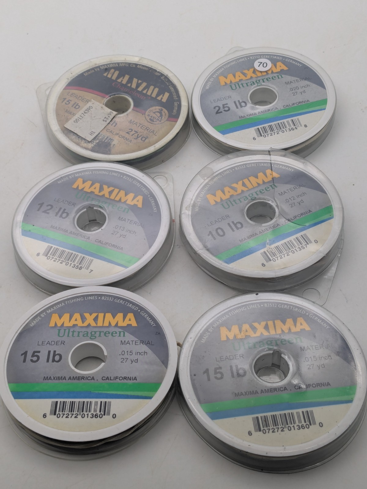 Maxima Ultragreen Chameleon Leader Line Lot 10lb 12lb 3-15lb 25lb Free Shipping