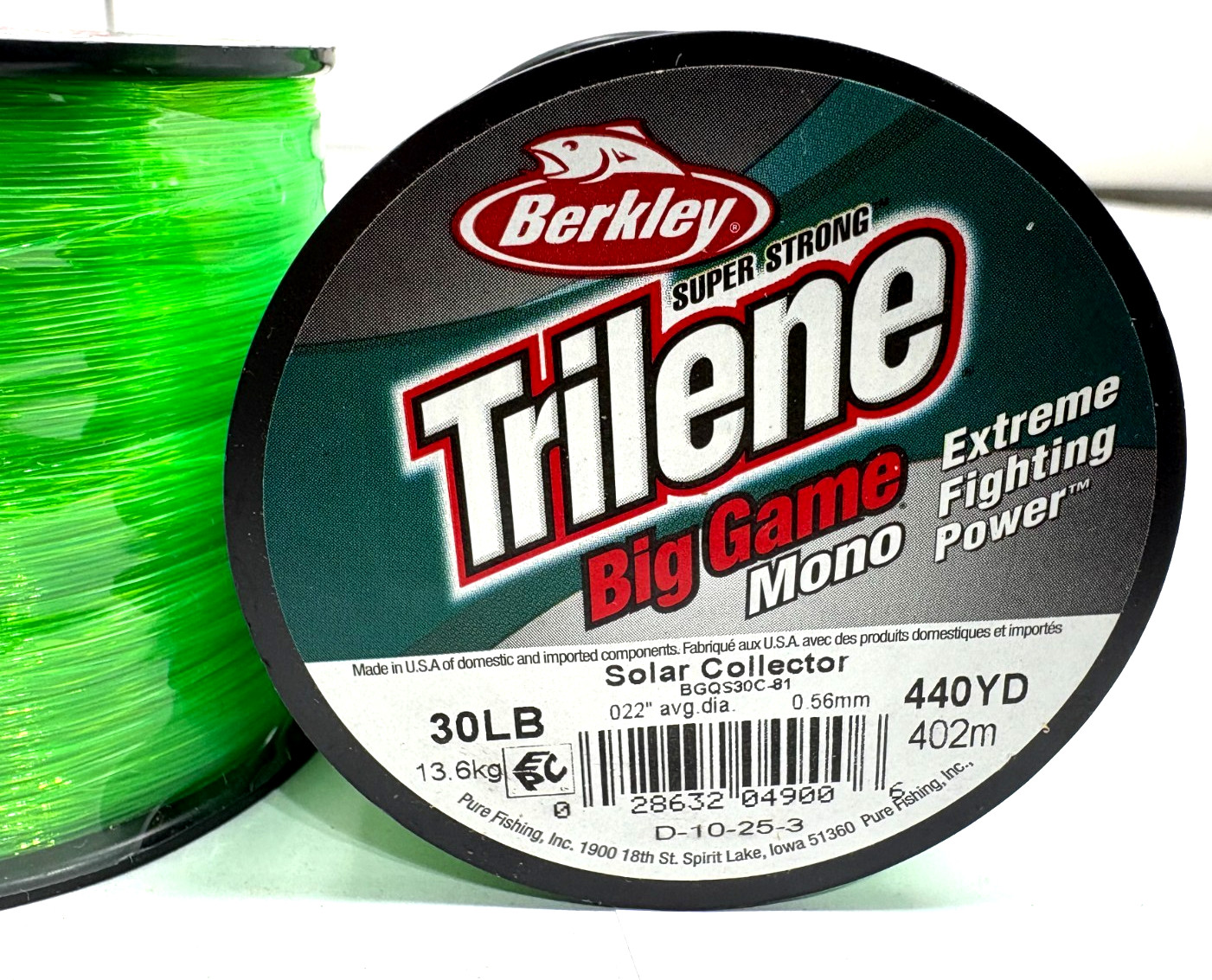(2 x 440 YD.)Berkley Trilene Big Game 30lb 880yd ” SOLAR COLLECTOR” GREEN Mono.