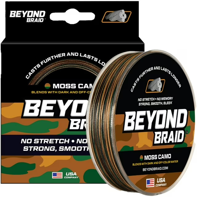 BEYOND BRAID MOSS CAMO 10 LB, 500 YARDS GREAT PRICE!
