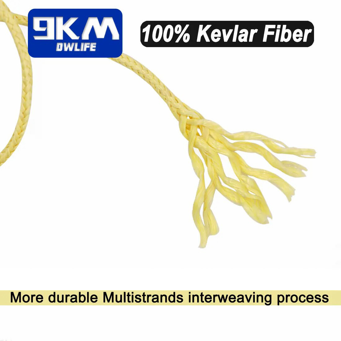 100FT Braided Kevlar Rope 40~400lb Quality Kevlar Rope Made with Kevlar Outdoor