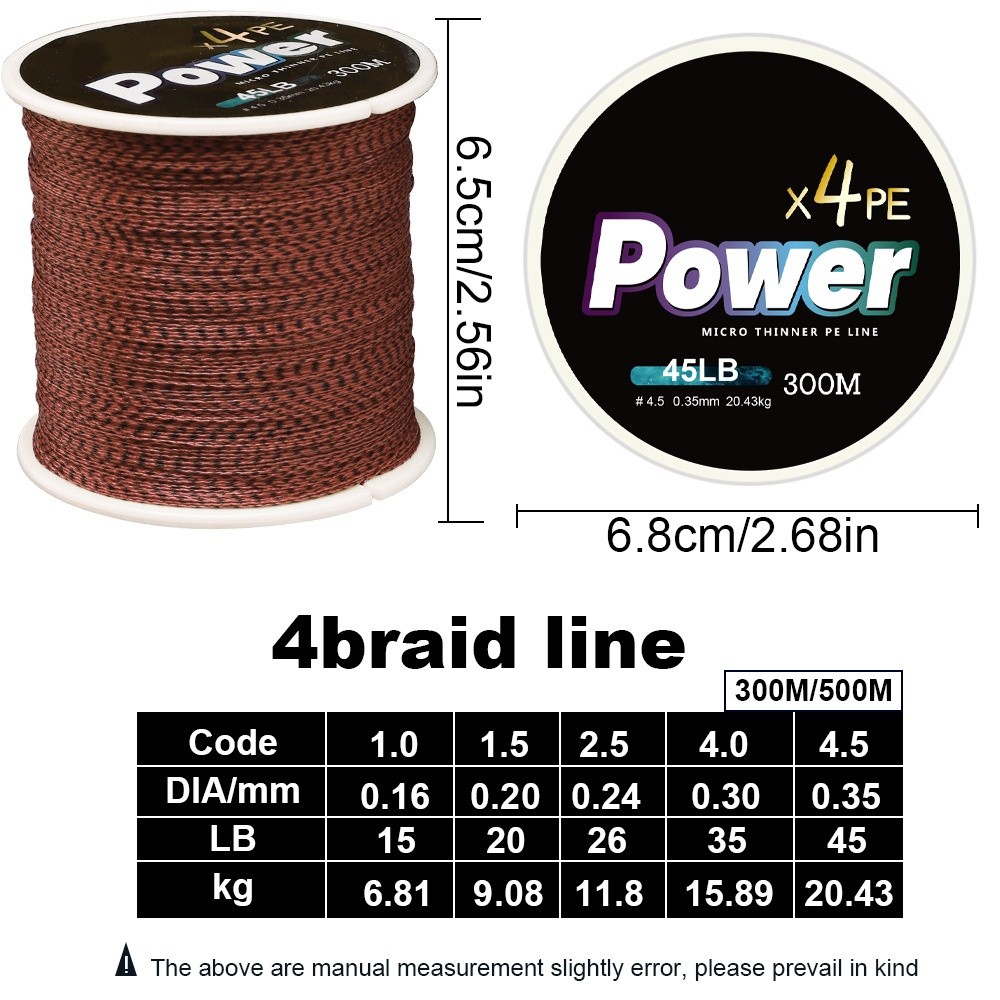 4 Strands Braided Invisible Fish Line 500M PE Multifilament Speckle Fishing Line