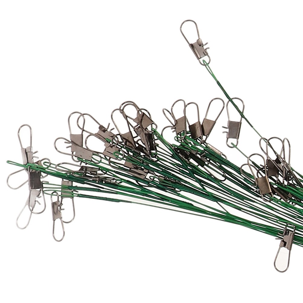 40Pcs High Strength Steel Wire Fishing Leaders with Swivels and Snaps