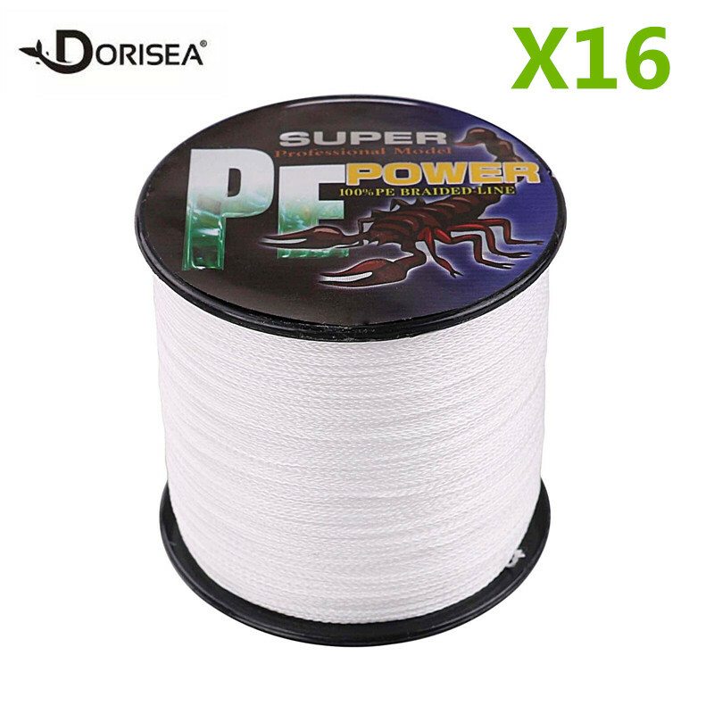 16 Strands 2000m Hollow Braided Fishing Line 20lbs-500lbs White Hollow Core