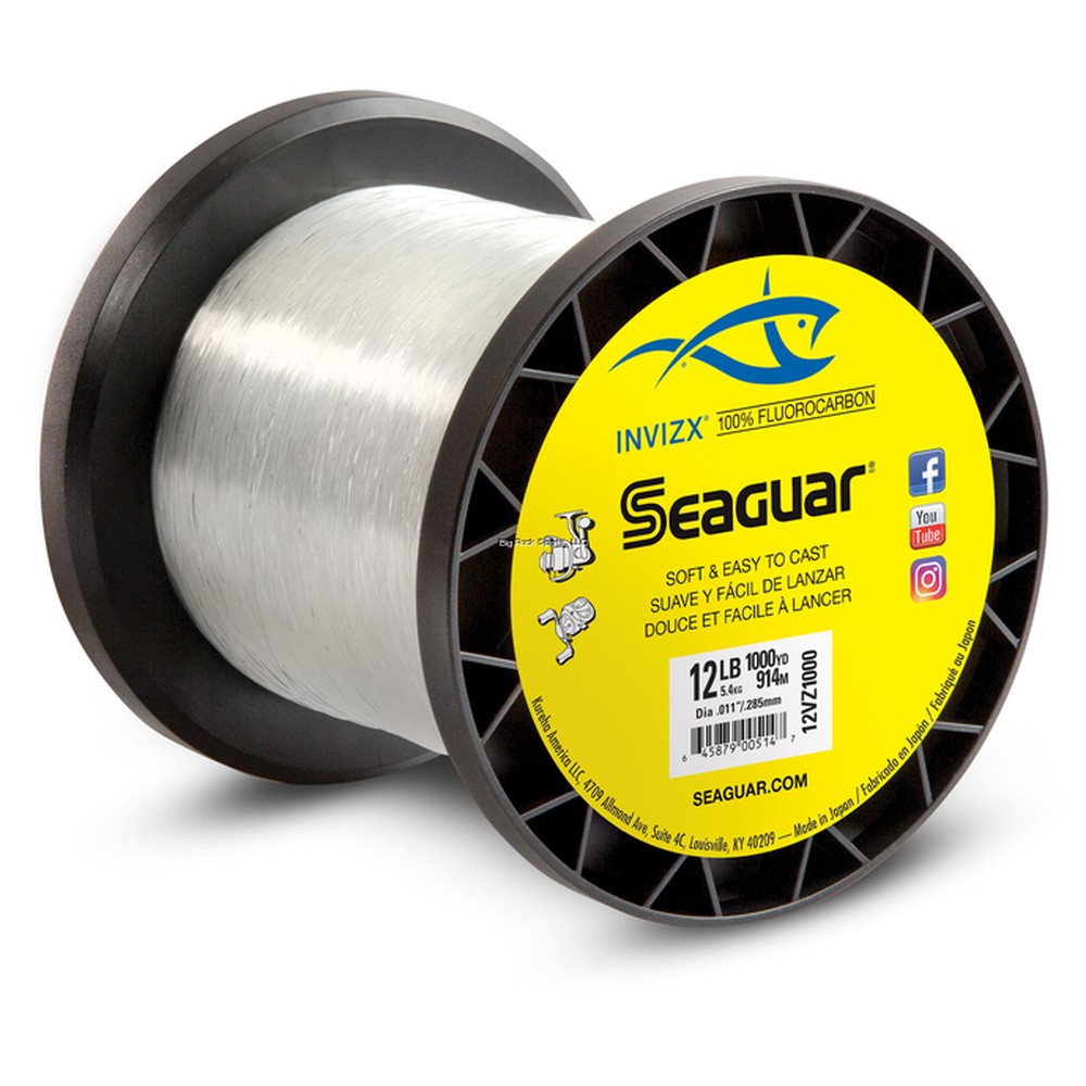 Seaguar INVIZX 100% Fluorocarbon Fishing Line, 10lb 1000yd