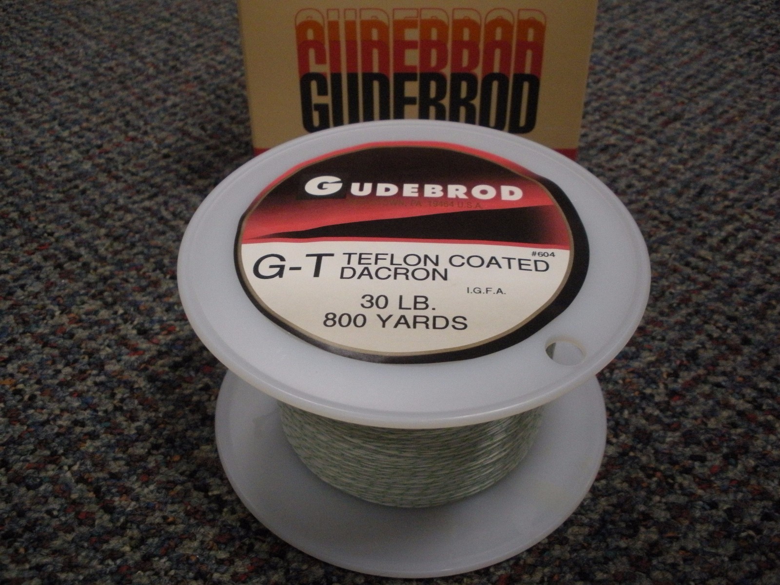 Gudebrod G-T Teflon Coated Dacron 12-80 Lb – 100-800 Yds – Greenspot or Black