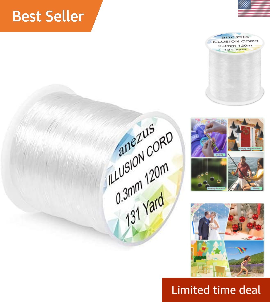 Strong Fishing Line for Hanging – 0.3mm Invisible String Perfect for Decorations