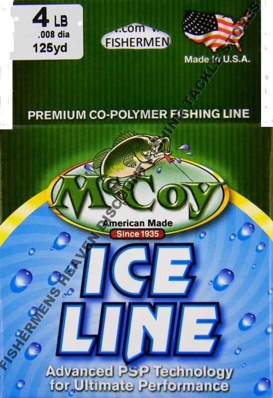 McCoy Ice Fishing Line Copolymer Mean Green 125 Yard Spool Any Pound Test