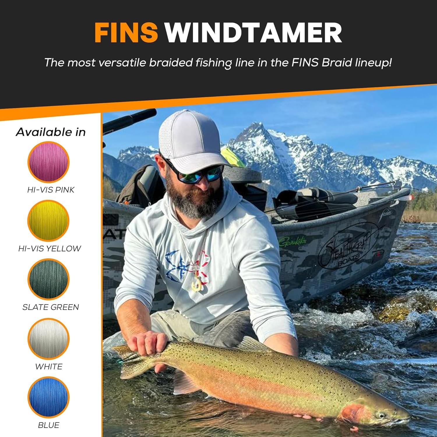 Windtamer Braided Fishing Line 30Lb – 150Yds | No-Wax, Low Memory, Slate Green