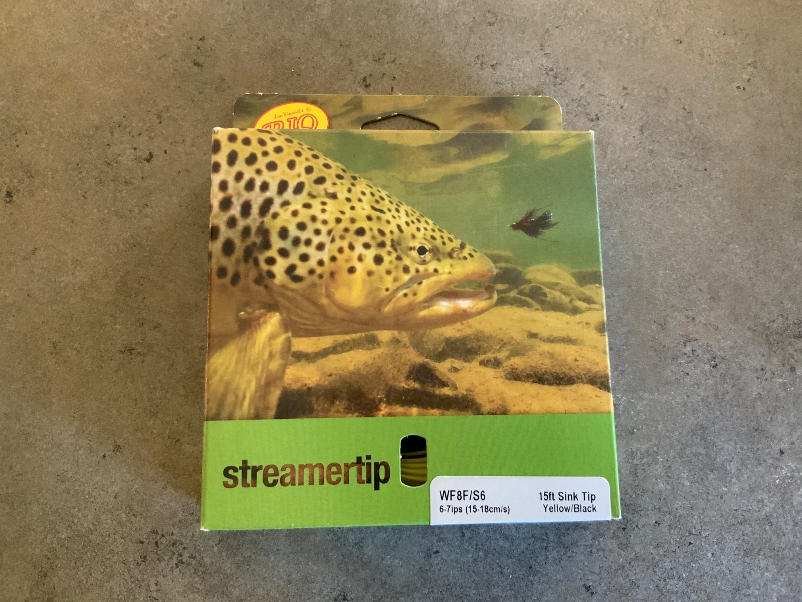 Rio Streamer Tip Fly Line WF8F/S6 – 15’ Sink Tip – Yellow/Black : FREE SHIPPING