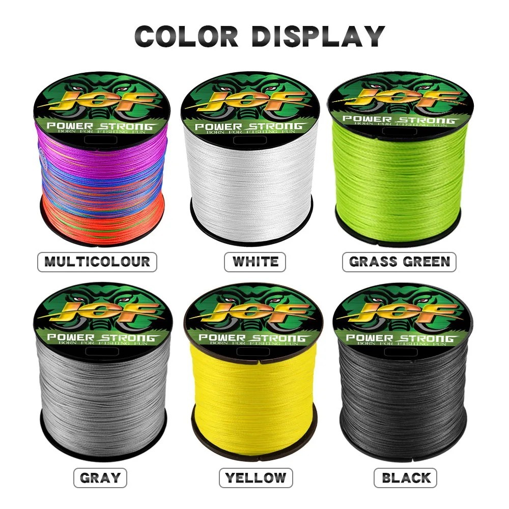 JOF 4 Strands Fishing Line 300/100M Braided PE Fishing Strong Fishing Line Multi