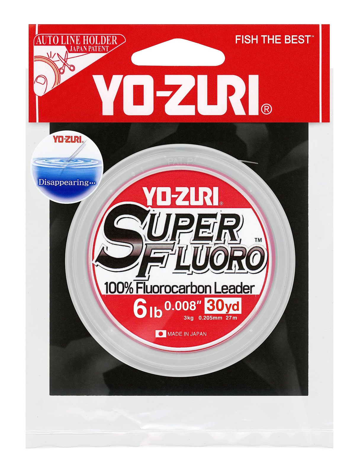 Yo-Zuri Super Fluoro 100% Fluorocarbon Leader Fishing Line 6 LB 30 Yards Clear