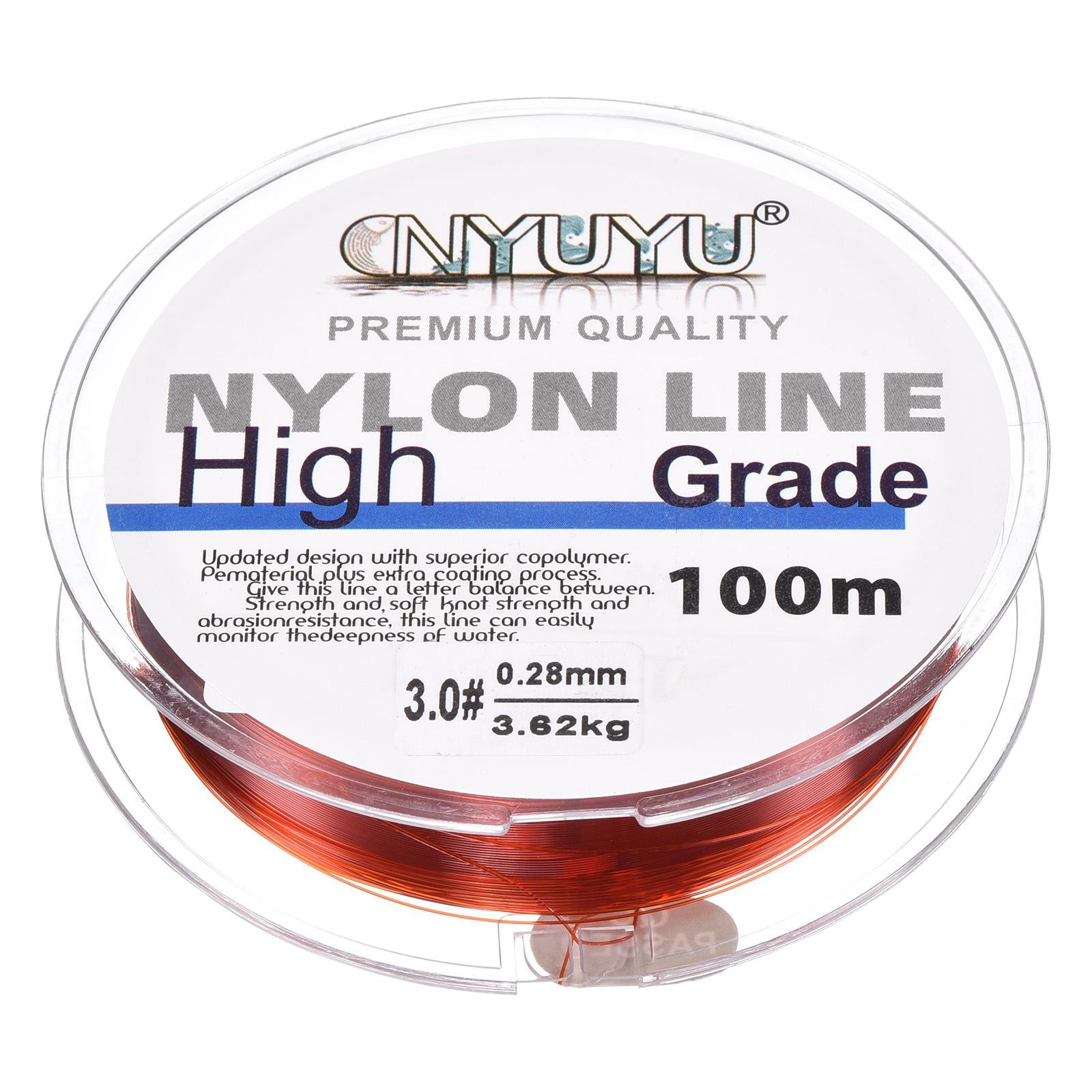 Nylon Fishing Line 109Yard 9Lb Monofilament Fluorocarbon Coated Wine Red