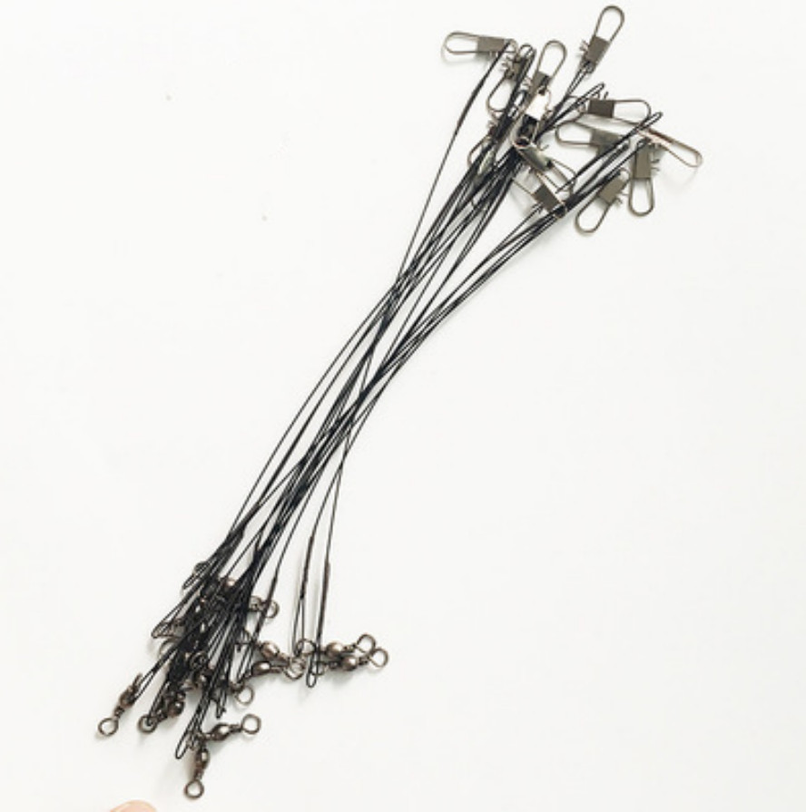 100PCS Stainless Steel Fishing Wire Leader Rigs Anti-Bite Wire Leaders 15-30cm