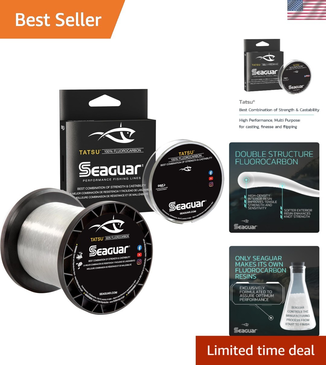 Tatsu 10lb 200 Yards Fluorocarbon Line – Soft, Supple, Exceptional Sensitivity
