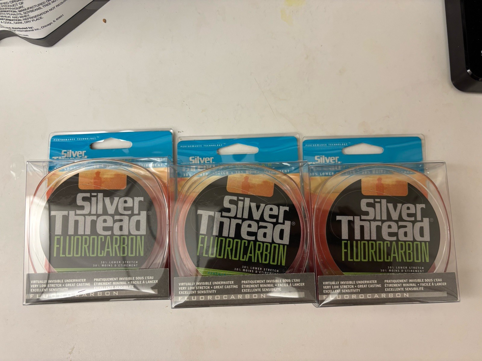 (Lot Of 3) New In Box 200 Yard Spool Of 6lb 6 LB Silver Thread Fluorocarbon Line