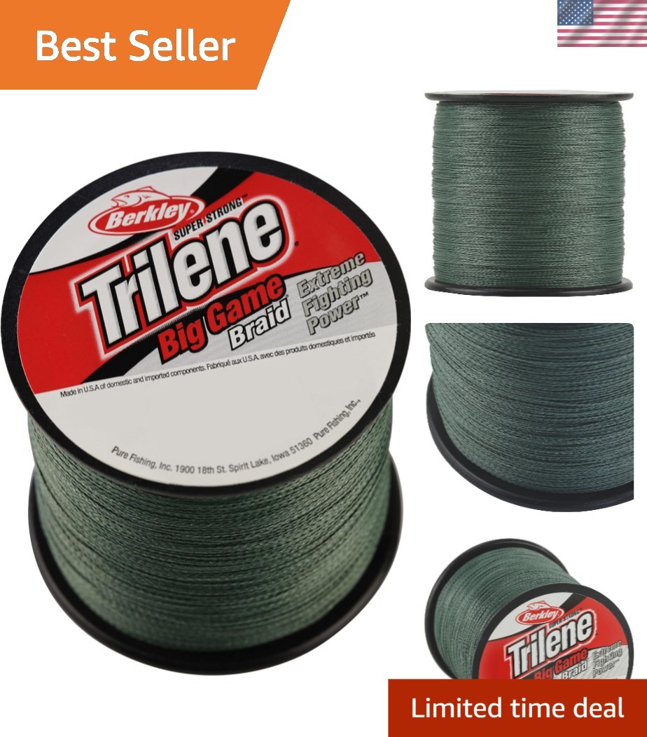 Trilene Big Game Braid Fishing Line – 30lb, 328yd, Abrasion Resistant Green