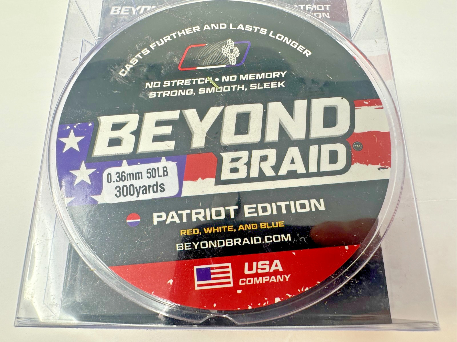 300 Yards of Beyond Braid Braided Fishing Line, No Stretch PATRIOT 2 Sizes Avail