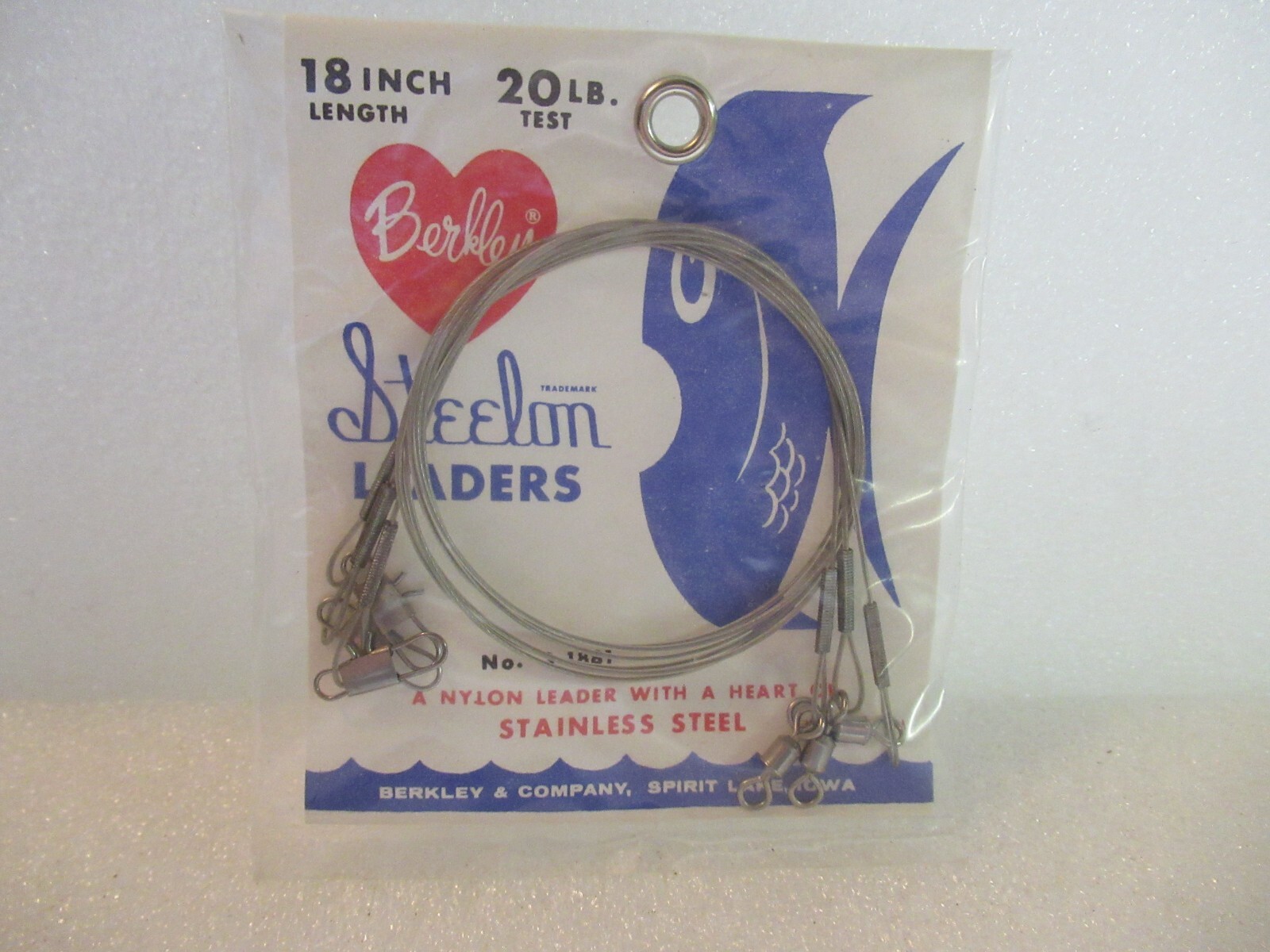 3 Berkley Steelon Leaders 18″ Inch 20 lb Stainless Steel Nylon Coated Leader