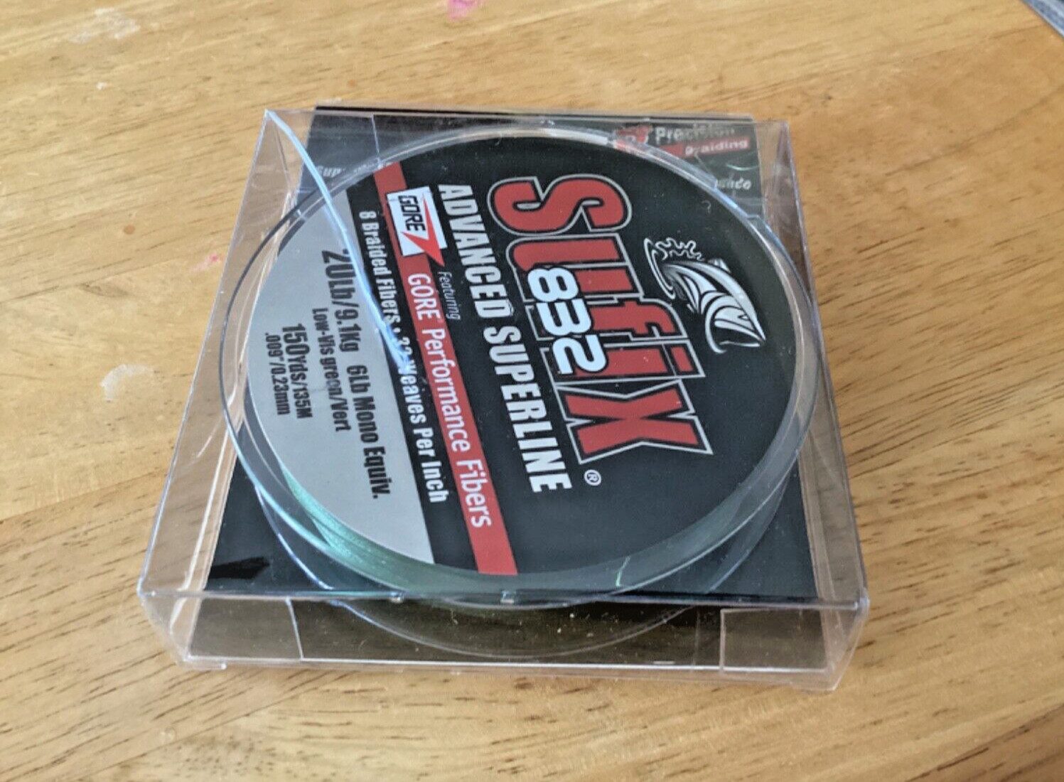 Sufix 832 Advanced Braid Super Line 20lb 150yd, Lo-Vis Green