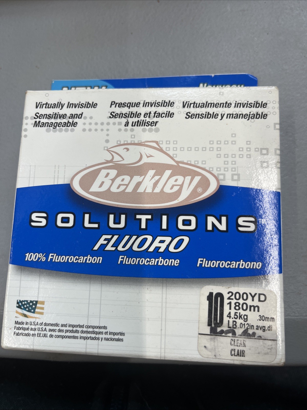 BERKLEY SOLUTIONS FLUORO 10 lb TEST CLEAR .012″ Diameter 200 Yards FAST SHIPPING
