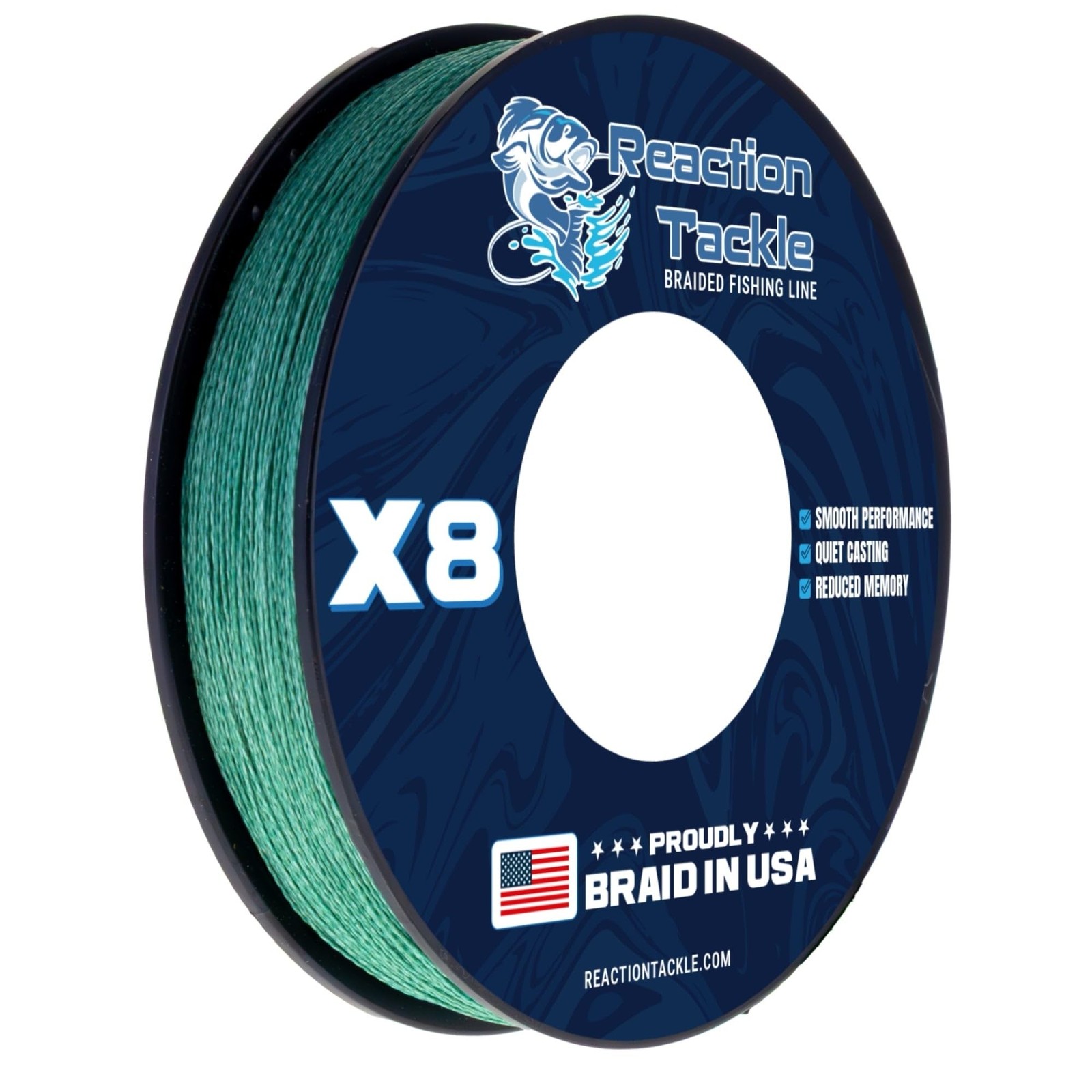 Reaction Tackle Braided Fishing Line 8X Green 80 LB (150 Yards)