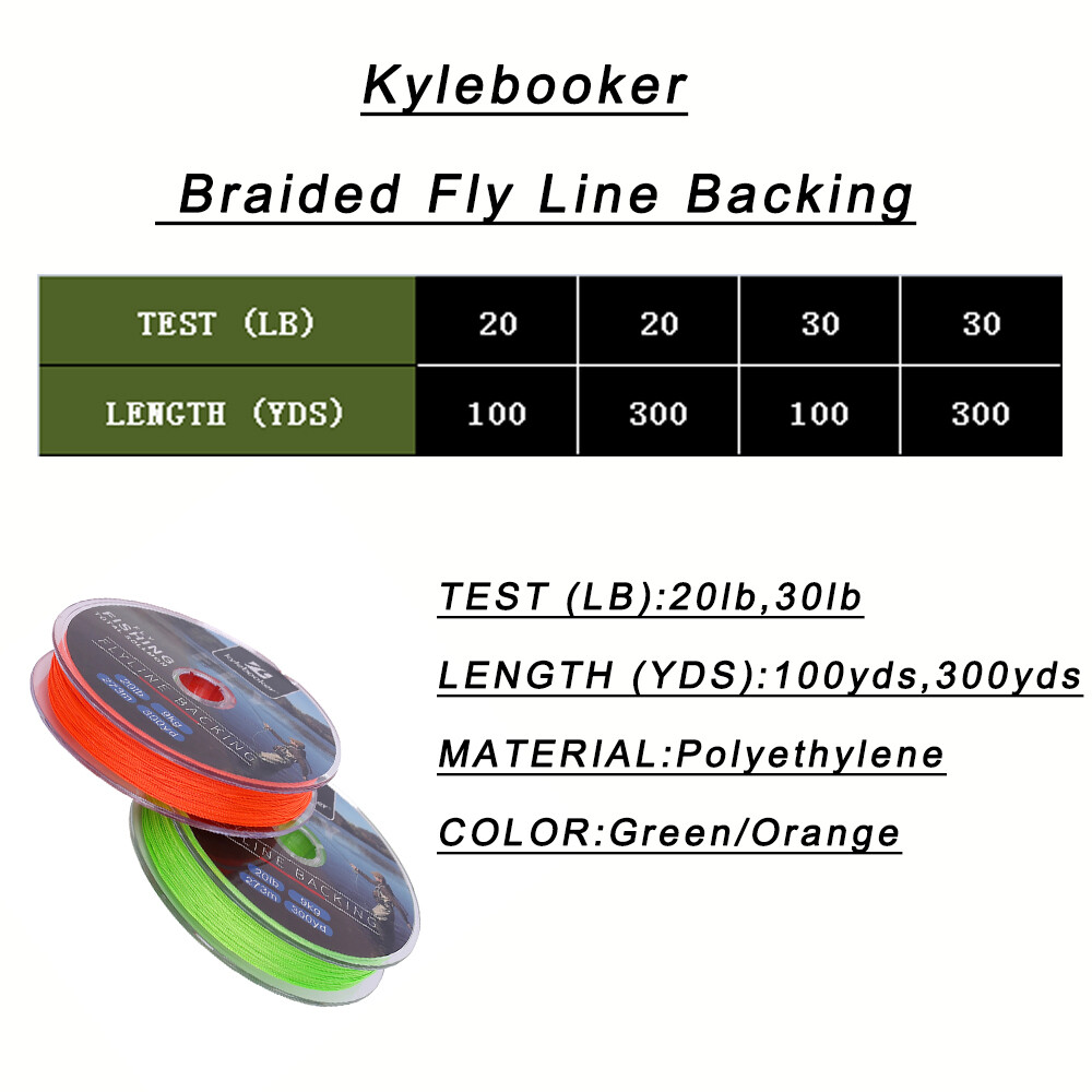 Backing Line Braided Fly Line 20/30LB 100/300Yards Orange for Trout Fly Line
