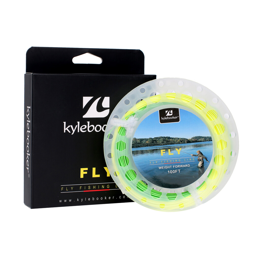 Gold Fly Fishing Line 100FT Weight Forward Floating Double Color 2 Welded Loops
