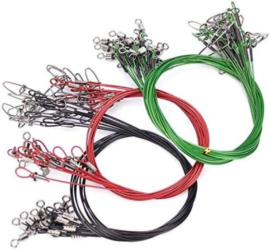 10pcs 150LB Black Stainless Steel Fishing Leaders – For Salt & Freshwater