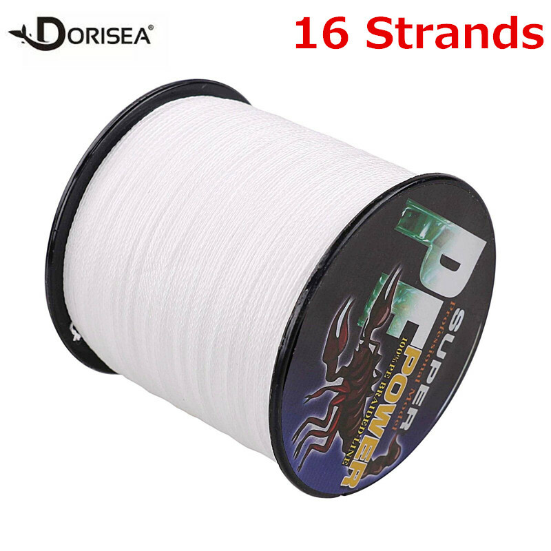 16 Strands 2000m Hollow Braided Fishing Line 20lbs-500lbs White Hollow Core