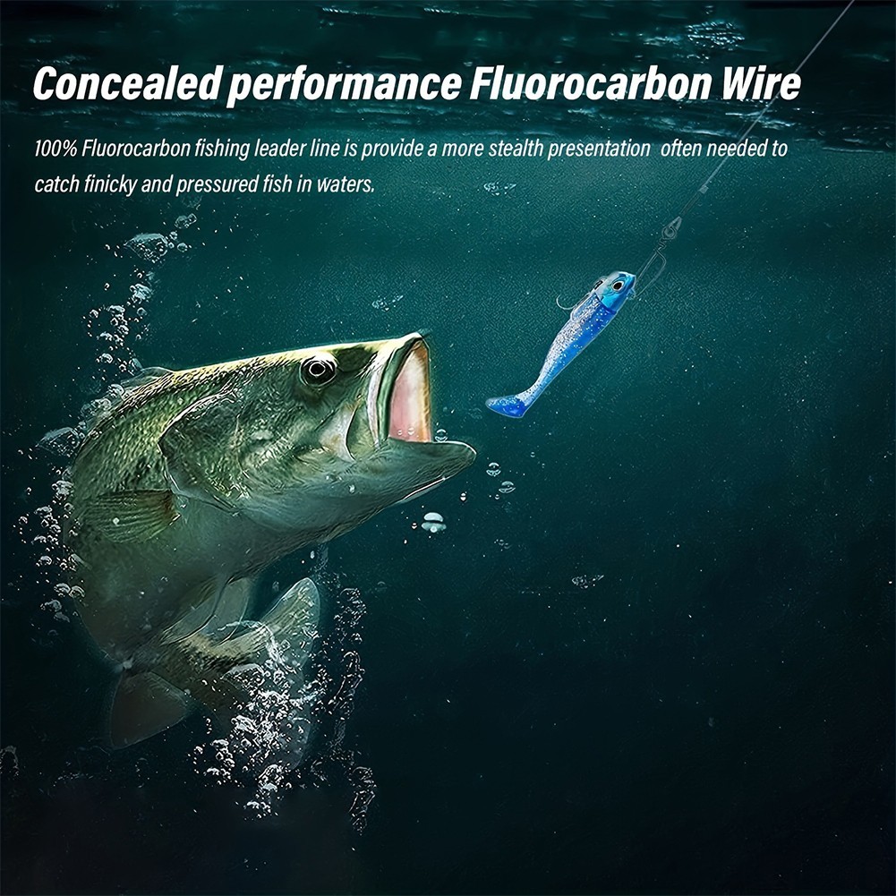 Quick Sinking Fluorocarbon Fishing Leader Line Highly Sensitive 20LB 80LB