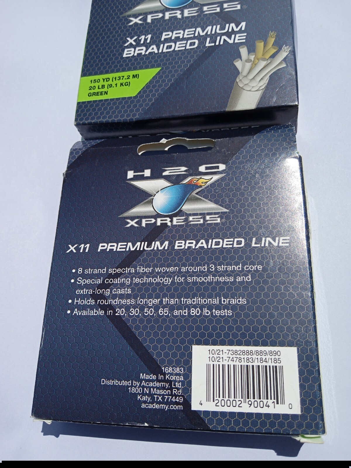 Lot of 2 H2O Express X11 Premium Braided Line. 150 Yd 20 LB Green! Lot F1