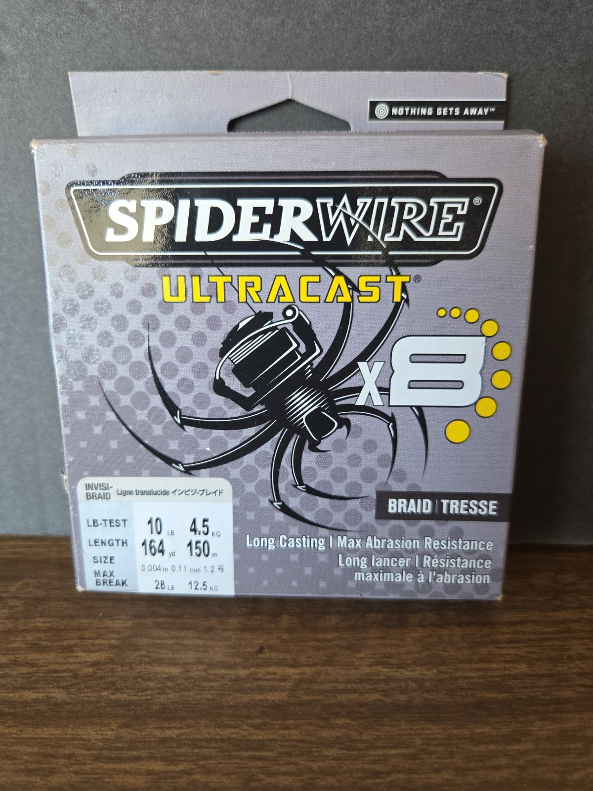 Spiderwire Ultracast X8 Braided Invisibraid-Translucent 10lbs, 4.5 kg 164 yards