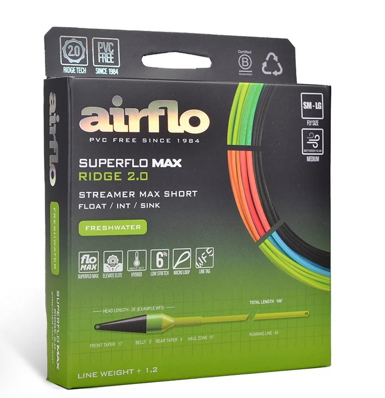 AIRFLO SUPERFLO MAX RIDGE 2.0 STREAMER MAX SHORT WF-6-S3 #6 WT SINKING FLY LINE