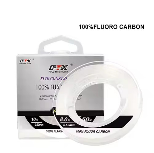 FTK Fluorocarbon Fishing Line 50M 100M Carbon Leader Wire