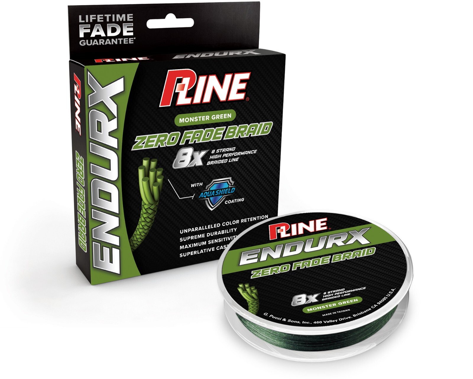 P-Line Endurx No Fade Braid 300 yds Monster Green, Choose LBS